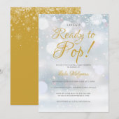 Klaar om het Baby shower van Sneeuwvlokken eerst t Kaart (Voorkant / Achterkant)