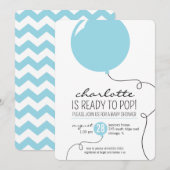 Klaar om het Blauwe Baby shower van de Jongen van  Kaart (Voorkant / Achterkant)