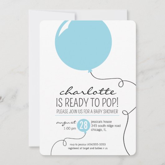 Klaar om het Blauwe Baby shower van de Jongen van  Kaart (Voorkant)