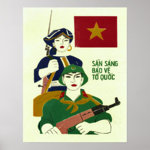 Klaar om het land te beschermen! Vietnam Poster