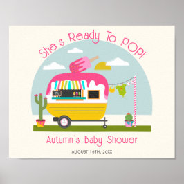 Klaar om Ice Pop Truck Girl Baby shower te Poppen Poster