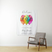 Klaar om Ijsje Verloop Roze Baby Shower te barsten Wandkleed (In situ)