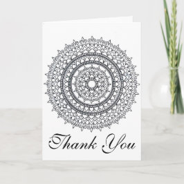 Klaar om Ingewikkelde Mandala te kleuren dank u Bedankkaart