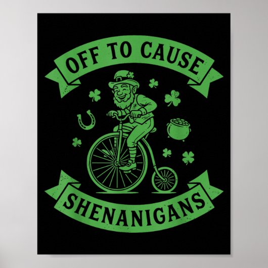Klaar om kattenkwaad uit te halen kabouter St. Pat Poster (Voorkant)