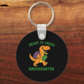 Klaar om kinderen naar school te brengen sleutelhanger (Voorkant)
