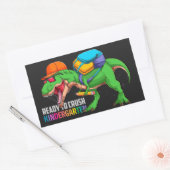 Klaar om Kindergarten Dinosaur te kreuken Rechthoekige Sticker (Envelop)