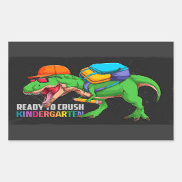 Klaar om Kindergarten Dinosaur te kreuken Rechthoekige Sticker