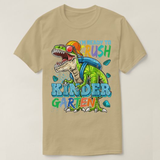 Klaar om Kindergarten Dinosaur terug te brengen na T-shirt (Design voorkant)