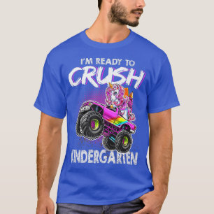 Klaar om kindergarten te snoeren Roze Unicorn teru T-shirt
