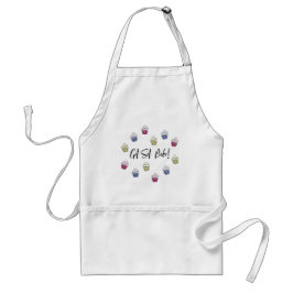 Klaar om kleurrijke cupcakes te bakken standaard schort
