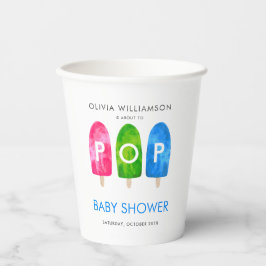 Klaar om kleurrijke ijslolly's te baren Baby Showe Papieren Bekers