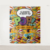 Klaar om leuk te babyshow Foto booth achtergrond Wandkleed (Voorkant)