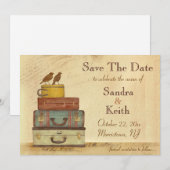 Klaar om liefdesvogels te vliegen Sava de datum Aa Save The Date (Voorkant / Achterkant)