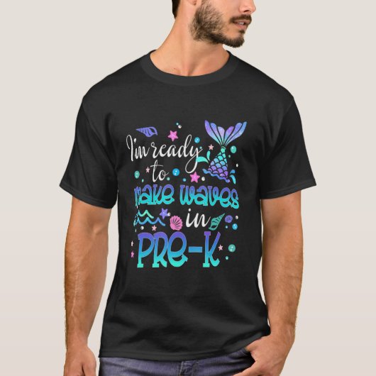 Klaar om Mermaid Mermazing terug naar Scho voor te T-shirt (Voorkant)