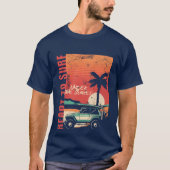Klaar om onder de zonsondergang te Surven T-shirt (Voorkant)