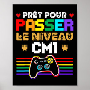 Klaar om P Niveau Cm1 Gamer Ck naar School Nerd Poster