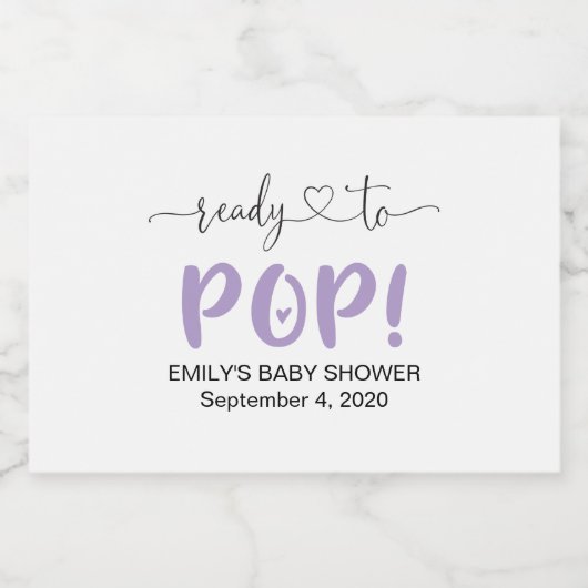 Klaar om Paarse mini mousserende wijnfleslab te Po Sparkling Wijnetiket (Enkel label)