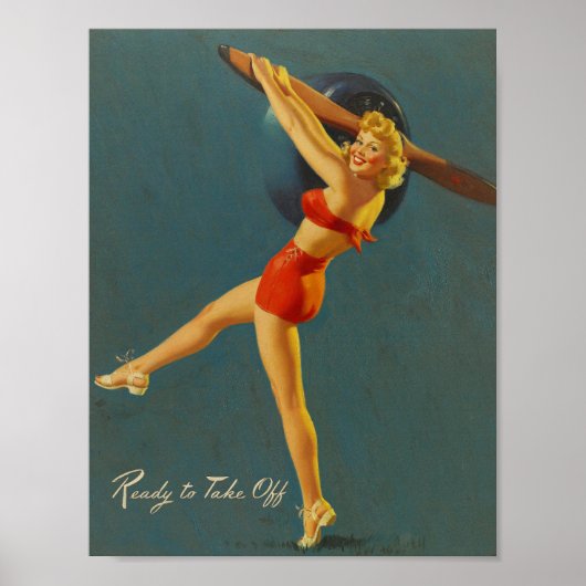 Klaar om Pinup Art uit te doen Poster (Voorkant)