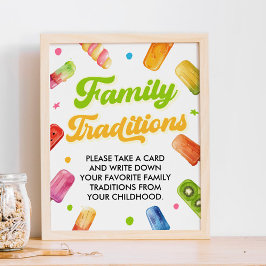 Klaar om Pop Baby shower Familie Tradities Game Poster