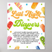 Klaar om Pop Baby shower Late Night Luiers Game Poster (Voorkant)