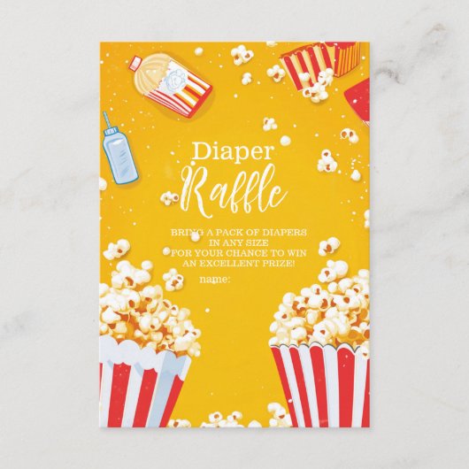 Klaar om Pop Baby shower Luier Raffle Informatiekaartje (Voorkant)