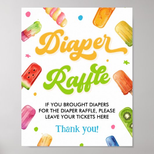 Klaar om Pop Baby shower Luier Raffle Poster (Voorkant)