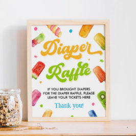 Klaar om Pop Baby shower Luier Raffle Poster