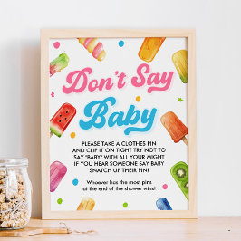 Klaar om Pop Baby shower niet zeggen Baby Game Poster