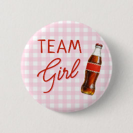Klaar om Pop Baby shower Team Girl Ronde Button 5,7 Cm
