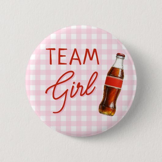 Klaar om Pop Baby shower Team Girl Ronde Button 5,7 Cm (Voorkant)