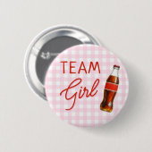 Klaar om Pop Baby shower Team Girl Ronde Button 5,7 Cm (Voorkant /achterkant)