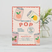Klaar om Pop Fruit Soda Pop Cans Roze Baby shower Kaart (Staand voorkant)