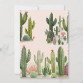 Klaar om Pop Meisje Balloon Cactus Groen Baby show Bedankkaart (Achterkant)