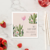 Klaar om Pop Meisje Balloon Cactus Groen Baby show Servet (Insitu)