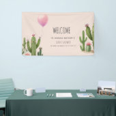 Klaar om Pop Meisje Balloon Cactus Groen Baby show Spandoek (Beurs)