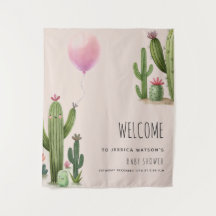 Klaar om Pop Meisje Balloon Cactus Groen Baby show