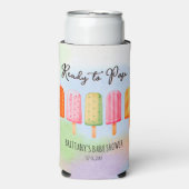 Klaar om Pop Popsicle Baby shower gunst Seltzer Blikjeskoeler (Seltzer Voorkant)