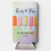 Klaar om Pop Popsicle Baby shower gunst Seltzer Blikjeskoeler (Voorkant)