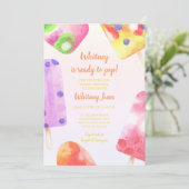 Klaar om Pop Popsicle Waterverf Baby shower Kaart (Staand voorkant)