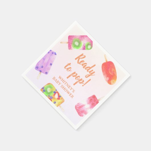 Klaar om Pop Popsicle Waterverf Baby shower Servet (Hoek)
