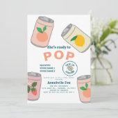 Klaar om Pop Soda Pop Cans Pink Girl Baby shower Kaart (Staand voorkant)