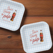 Klaar om Pop Soda Pop Cola Boy Baby shower Papieren Bordje
