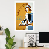 Klaar om  Poster van WPA te dienen (Thuiskantoor)