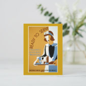 Klaar om Poster van WPA te dienen Briefkaart (Staand voorkant)