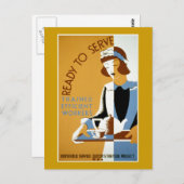 Klaar om Poster van WPA te dienen Briefkaart (Voorkant / Achterkant)