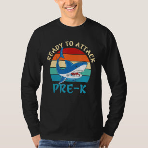 Klaar om Pre K Funny Pre K Shark aan te vallen T-shirt