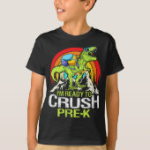 Klaar om pre-k Retro terug naar schooldinosaurus t T-shirt (Voorkant)