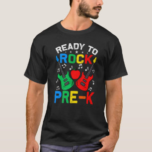 Klaar om pre-k terug naar school gitaar te roteren t-shirt