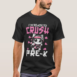 Klaar om Pre-K terug naar school kat kimono meisje T-shirt