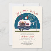 Klaar om rode witte blauwe patriottische baby show kaart (Voorkant)